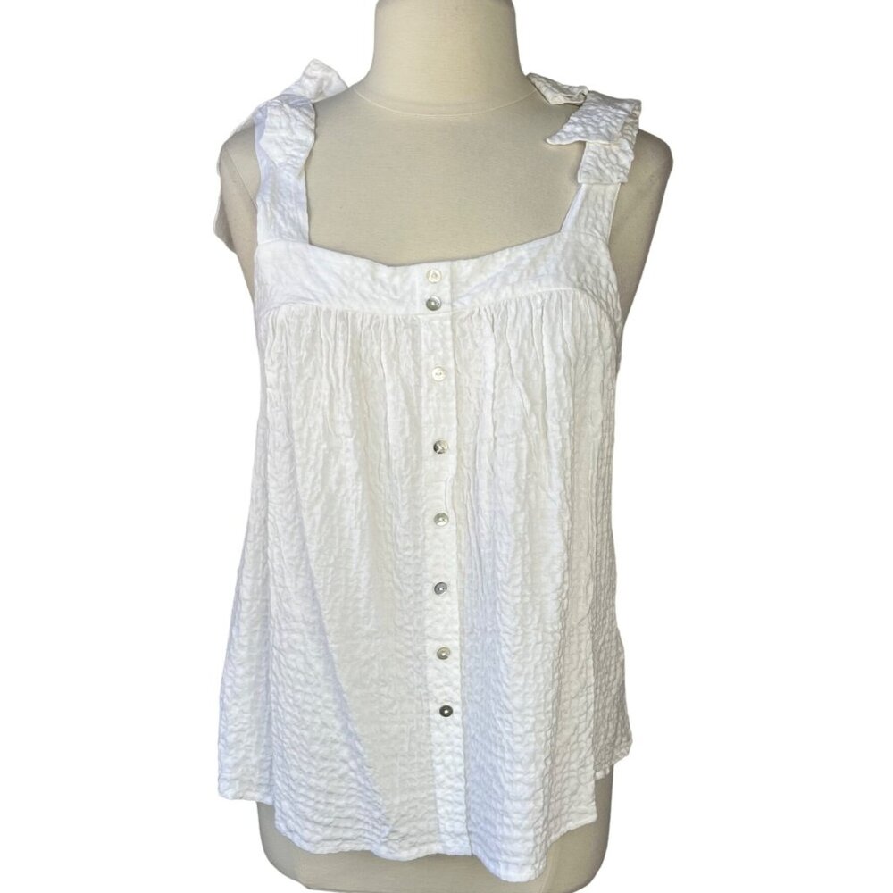 Jane Delancey Shirt Sleeveless Blouse Small White New Cami